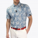 men's blue floral polo shirt